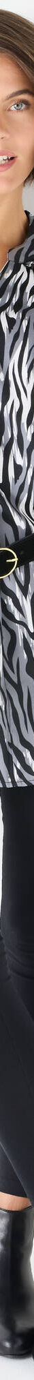 Tunique dentelle manches longues imprimée zèbre  (noir / gris) Tunique dentelle manches longues imprimée zèbre  (noir / gris)